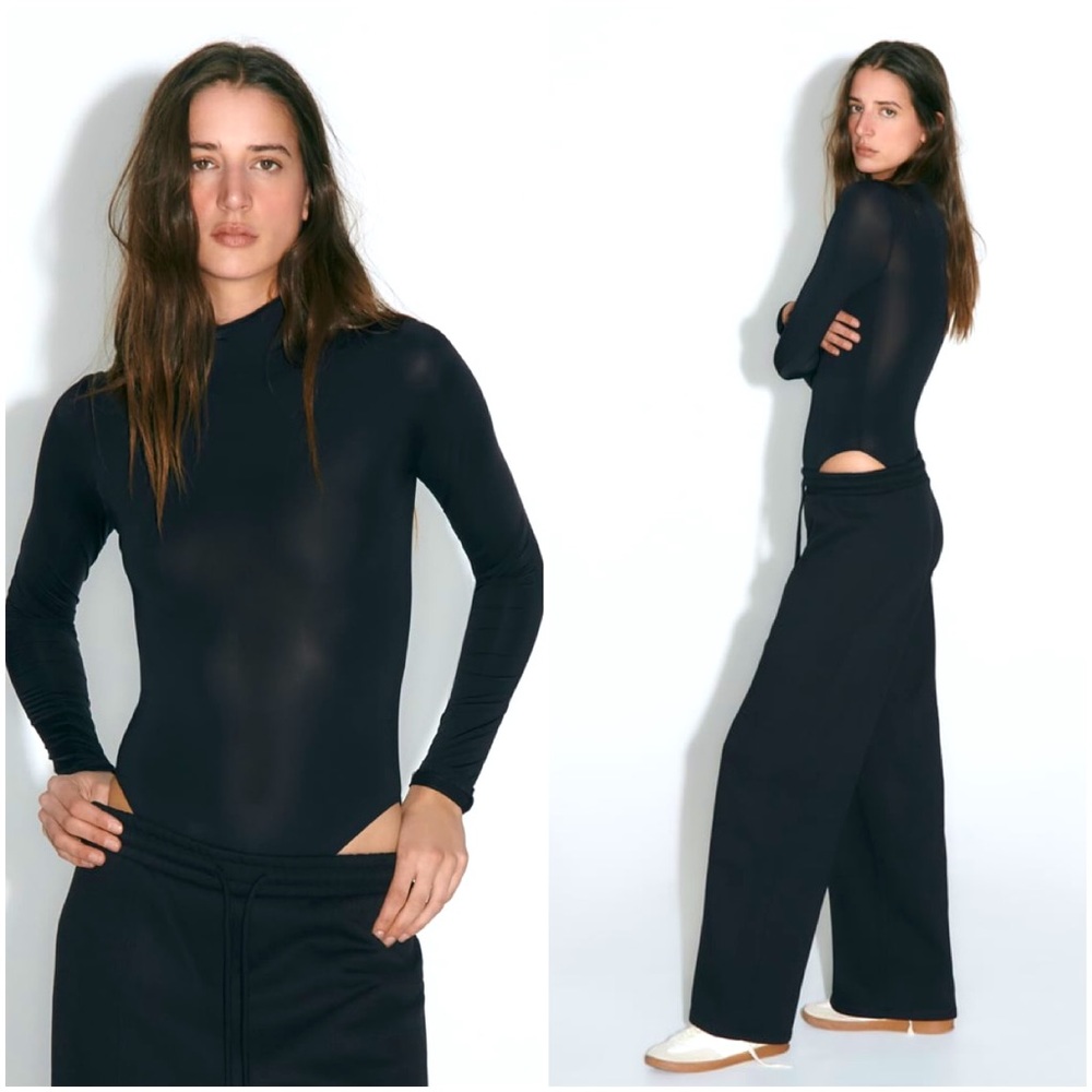 NWT ZARA Fitted Polyamide Bodysuit